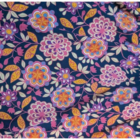 Hanna Andersson Navy Blue Pink Floral Long Sleeve Dress Girls 120 US 6-7 - Picture 2 of 8